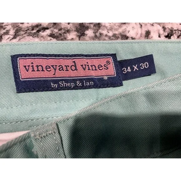 Vineyard Vines Pants By Shep & Ian 34 X 30 Men’s Light Green Cotton Twill - Picture 6 of 8